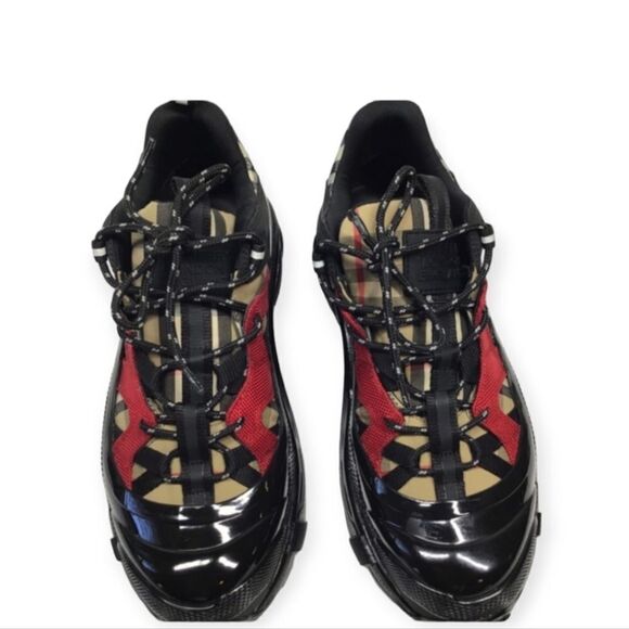 Burberry Arthur runner Chunky cloth Red, black & brown sneakers EU 40.5 US 7.5 - Picture 1 of 15